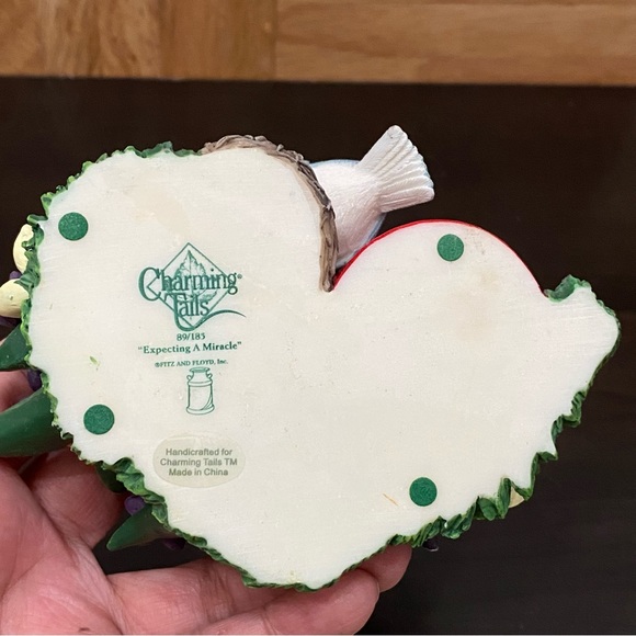 Charming Tails Fitz and Floyd Expecting A Miracle Mouse Bird Flowers Figurine - Picture 12 of 16